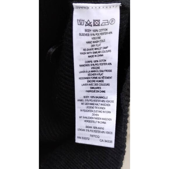 FRENCH CONNECTION London Vegan leather Knit Top Short Sleeves Sweater Black M - Picture 10 of 10